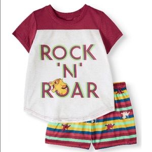 💗New Girl’s 2pc Lion King Short Pajama Set